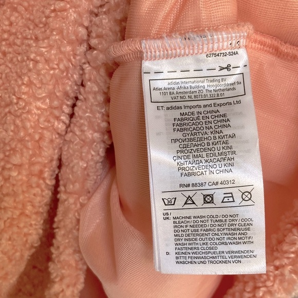 ADIDAS 🌸 Pink Sherpa High Neck Pullover - Picture 16 of 16